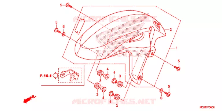 GARDE BOUE AVANT Honda MOTO 600 HORNET 2013  CB600FD