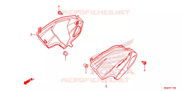 COUVERCLES LATERAUX Honda MOTO 600 HORNET 2013  CB600FD
