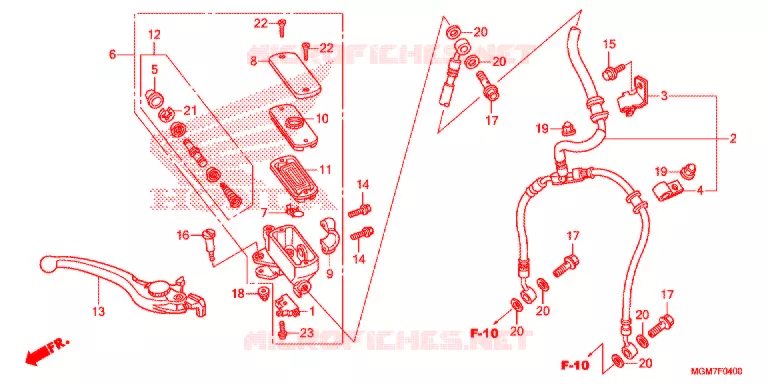 MAITRE CYLINDRE DE FREIN AVANT (CB600F) Honda MOTO 600 HORNET 2013  CB600FD