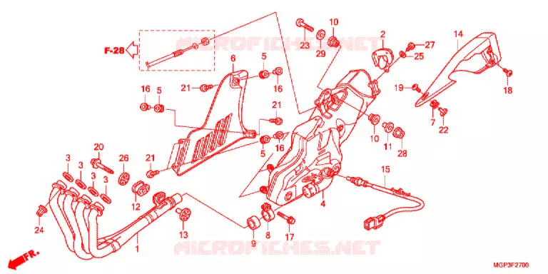 SILENCIEUX D'ECHAPPEMENT (CBR1000RRC/D/RAC/D) Honda MOTO 1000 CBR 2013  CBR1000RRD