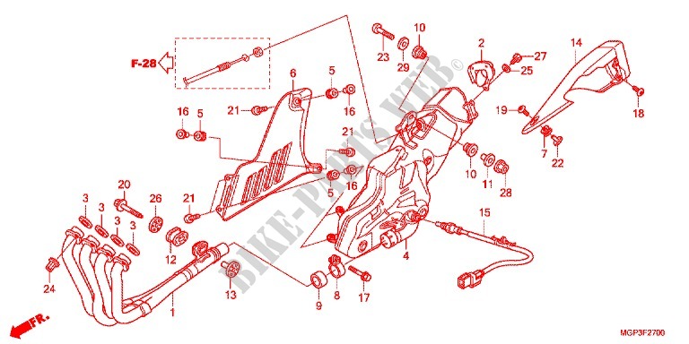 SILENCIEUX D'ECHAPPEMENT (CBR1000RRC/D/RAC/D) pour Honda CBR 1000 RR WHITE 2012