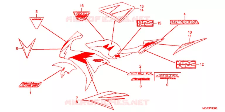 AUTOCOLLANTS (CBR1000RRC/RAC) Honda MOTO 1000 CBR 2012  CBR1000RRC