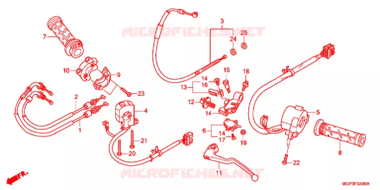 LEVIER DE GUIDON - CABLE - COMMODO Honda MOTO 1000 CBR 2012  CBR1000RRC