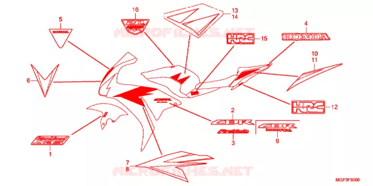 AUTOCOLLANTS (CBR1000RRC/RAC) Honda MOTO 1000 CBR 2012  CBR1000RRC