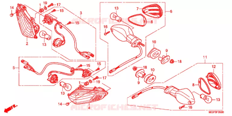 CLIGNOTANT Honda MOTO 1000 CBR 2012  CBR1000RRC