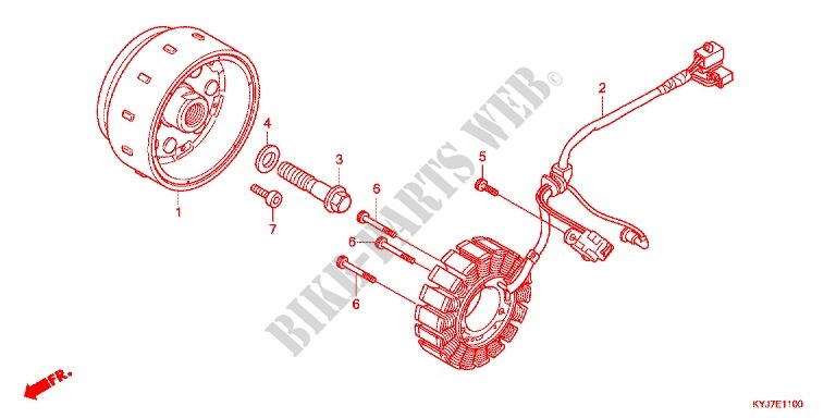 ALTERNATEUR pour Honda CBR 250 R BLANCHE 2013