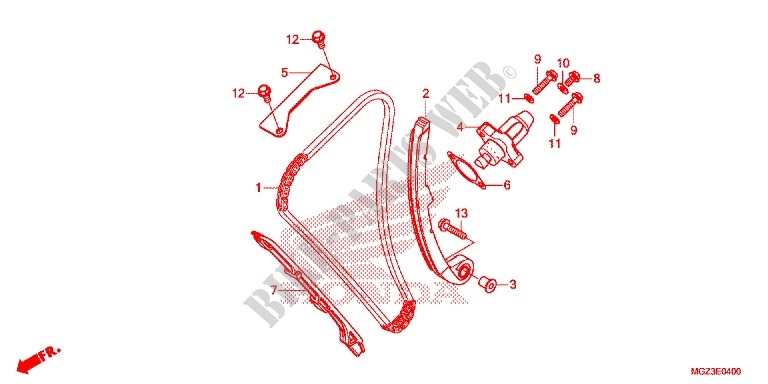 CHAINE DE DISTRIBUTION   TENDEUR pour Honda CBR 500 R ABS WHITE 2013