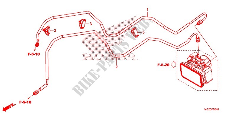 DURITE DE FREIN ARRIERE pour Honda CBR 500 R ABS WHITE 2013