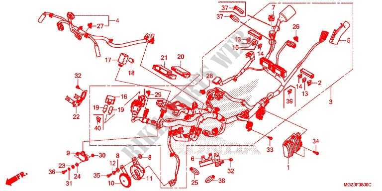 FAISCEAU DES FILS pour Honda CBR 500 R ABS 2014