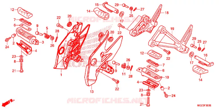 REPOSE PIED Honda MOTO 500 CBR 2013  CBR500RD