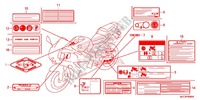 ETIQUETTE DE PRECAUTIONS pour Honda CBR 600 RR REPSOL 2014
