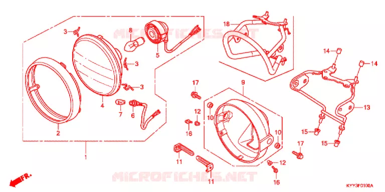 PHARE (1) Honda MOTO 125 ACE 2014  CGX125SHD