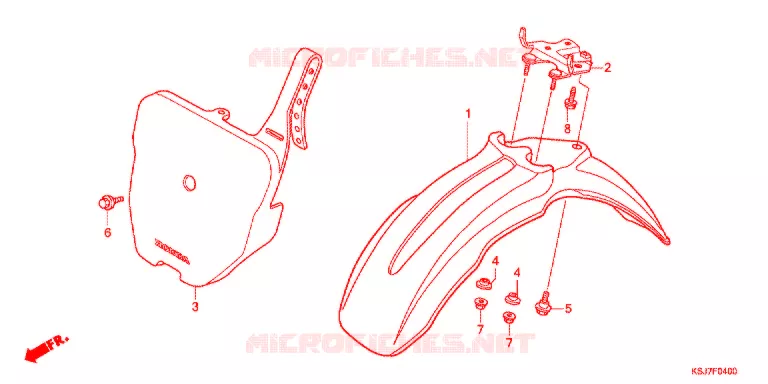 GARDE BOUE AVANT Honda MOTO 100 CRF 2012  CRF100FC