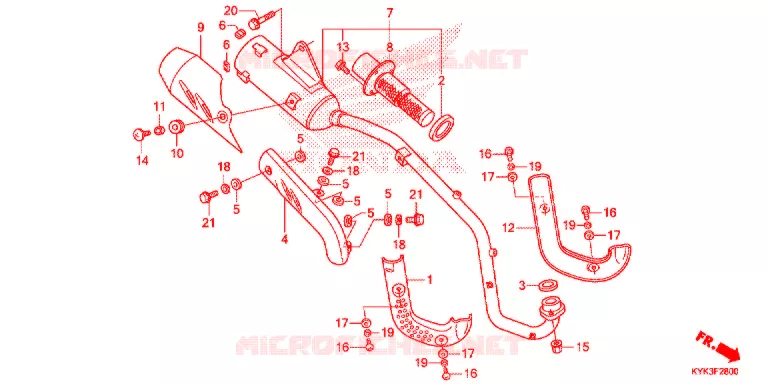 SILENCIEUX D'ECHAPPEMENT Honda MOTO 110 CRF 2013  CRF110FD