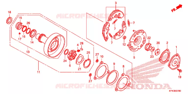 EMBRAYAGE UNIDIRECTIONNEL Honda MOTO 110 CRF 2013  CRF110FD