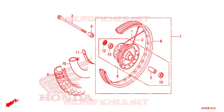 ROUE AVANT Honda MOTO 110 CRF 2013  CRF110FD