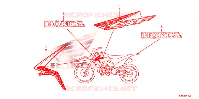AUTOCOLLANTS Honda MOTO 110 CRF 2017  CRF110FE