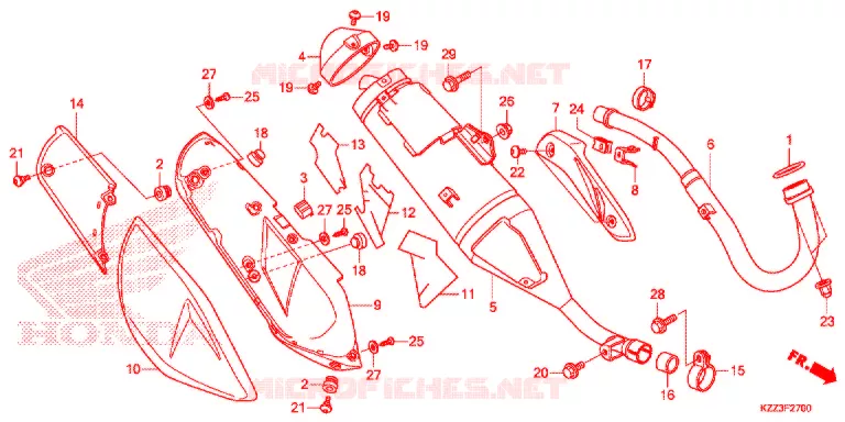 SILENCIEUX D'ECHAPPEMENT Honda MOTO 250 CRF 2013  CRF250LD