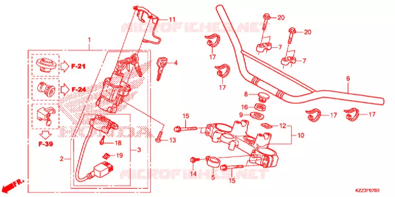 GUIDON - TE DE FOURCHE Honda MOTO 250 CRF 2015  CRF250LD