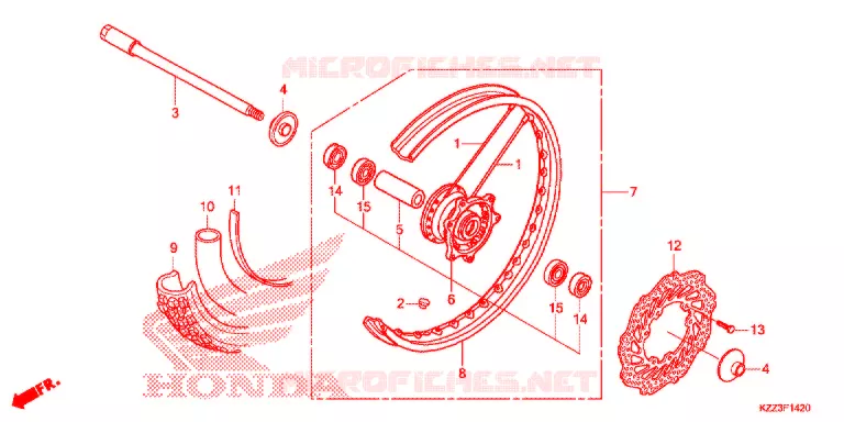 ROUE AVANT (CRF250L) Honda MOTO 250 CRF 2015  CRF250LD