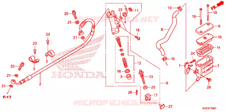 MAITRE CYLINDRE DE FREIN ARRIERE Honda MOTO 250 CRF 2014  CRF250LE