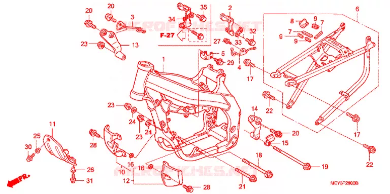 CADRE Honda MOTO 450 CRF 2013  CRF450XD