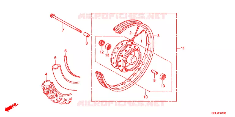 ROUE AVANT Honda MOTO 50 CRF 2012  CRF50FC