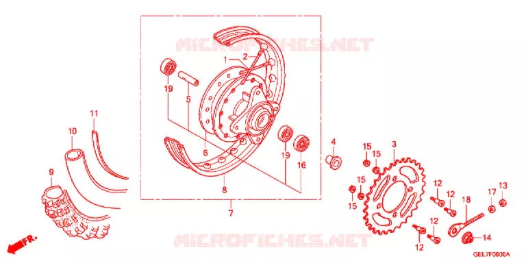 ROUE ARRIERE Honda MOTO 50 CRF 2013  CRF50FD