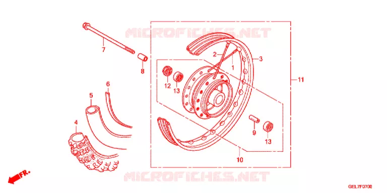 ROUE AVANT Honda MOTO 50 CRF 2014  CRF50FE
