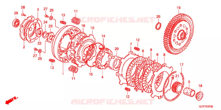 EMBRAYAGE Honda MOTO 50 CRF 2012  CRF70FC