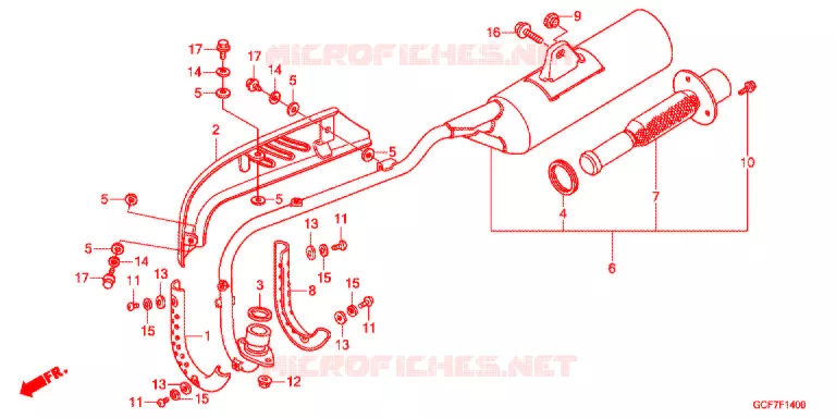 SILENCIEUX D'ECHAPPEMENT Honda MOTO 50 CRF 2012  CRF70FC