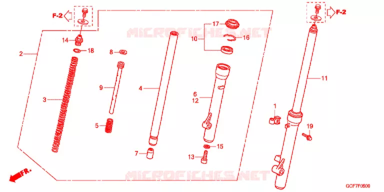 FOURCHE Honda MOTO 50 CRF 2012  CRF70FC