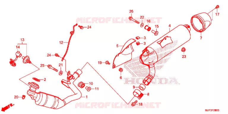 SILENCIEUX D'ECHAPPEMENT Honda MOTO 700 CTX 2016  CTX700DE