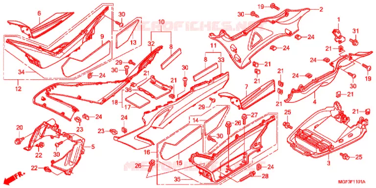 MARCHE PIEDS (FJS600A9-2KO/FJS600AB/DB) Honda SCOOTER 600 SILVERWING 2011  FJS600DB