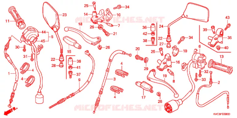 LEVIER DE GUIDON - CABLE - COMMODO Honda MOTO 125 STORM 2008  GLH1251SH7