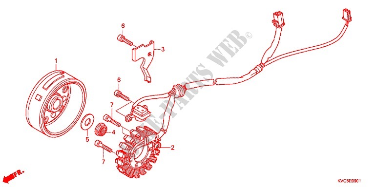 ALTERNATEUR (GLH125SH) pour Honda STORM 125 DISCO DELANTERO 2013