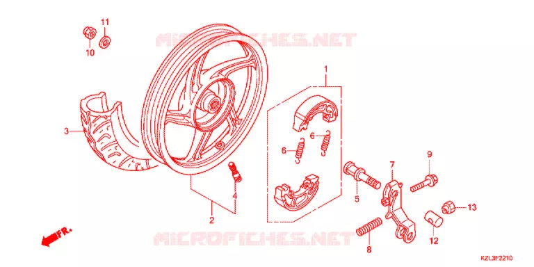 ROUE ARRIERE Honda SCOOTER 110 VISION 2014  NSC110MPDE