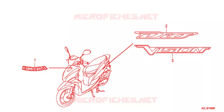 AUTOCOLLANTS Honda SCOOTER 110 VISION 2013  NSC110E
