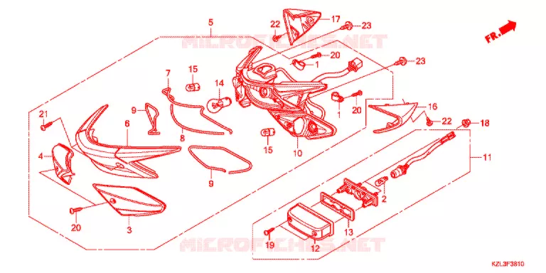 FEUX ARRIERE Honda SCOOTER 110 VISION 2014  NSC110E