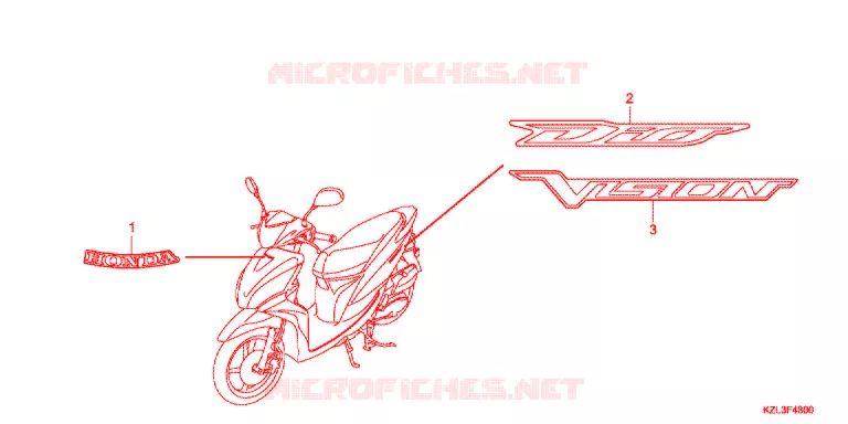AUTOCOLLANTS Honda SCOOTER 110 DIO 2014  NSC110WHD