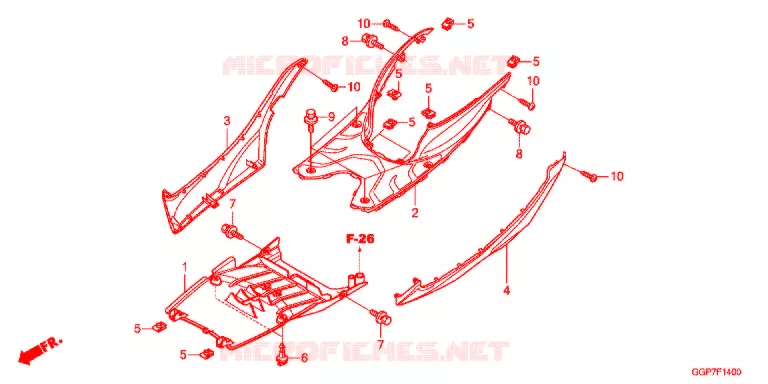 MARCHE PIEDS (NSC50/MPD/WH) Honda SCOOTER 50 VISION 2014  NSC50MPDE