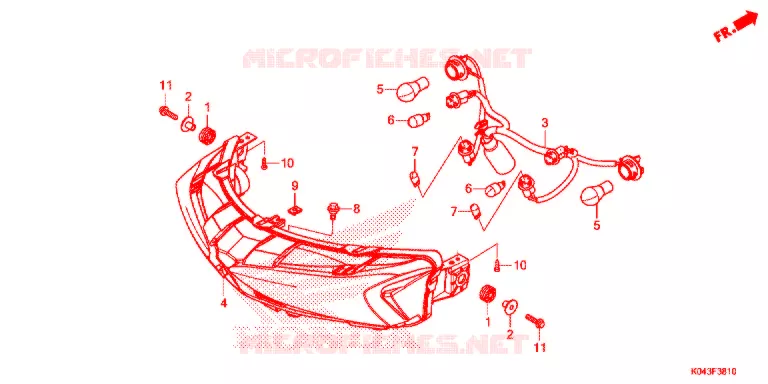 FEUX ARRIERE Honda SCOOTER 300 FORZA 2013  NSS300AD
