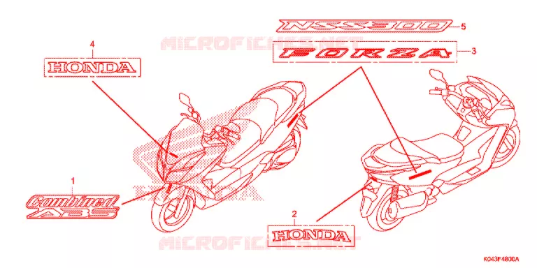 AUTOCOLLANTS Honda SCOOTER 300 FORZA 2017  NSS300AD