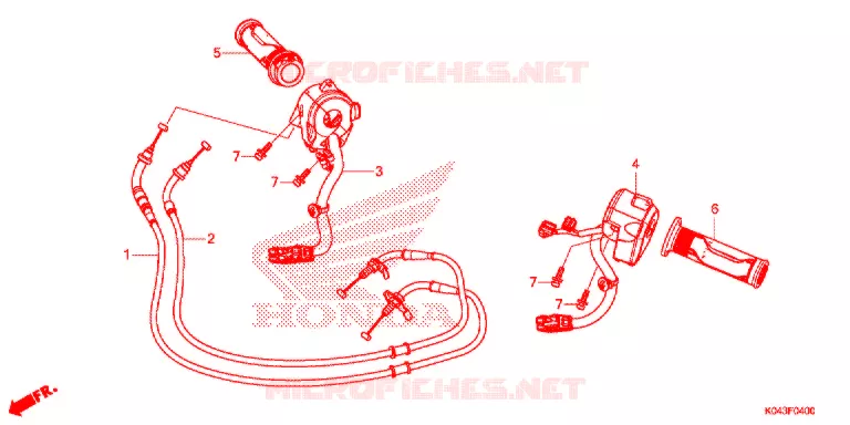 COMMODO - LEVIER - CABLE Honda SCOOTER 300 FORZA 2014  NSS300AD
