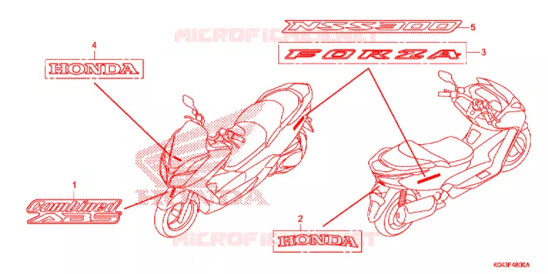 AUTOCOLLANTS Honda SCOOTER 300 FORZA 2013  NSS300AD