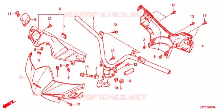 GUIDON - CARENAGE (4) Honda SCOOTER 125 ELITE 2010  SC1257SHA
