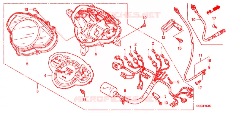 COMPTEUR DE VITESSE Honda SCOOTER 110 SPACY 2013  SCR1104WHD