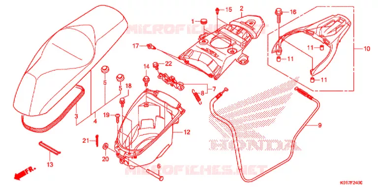 SELLE - COFFRE Honda SCOOTER 125 SH 2013  SH125DD