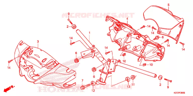 GUIDON - CARENAGE Honda SCOOTER 150 SH 2013  SH150ADD