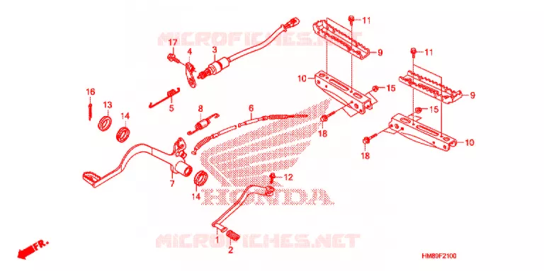 PEDALE - REPOSE PIED Honda ATV 250 FOURTRAX 2012  TRX250TEC